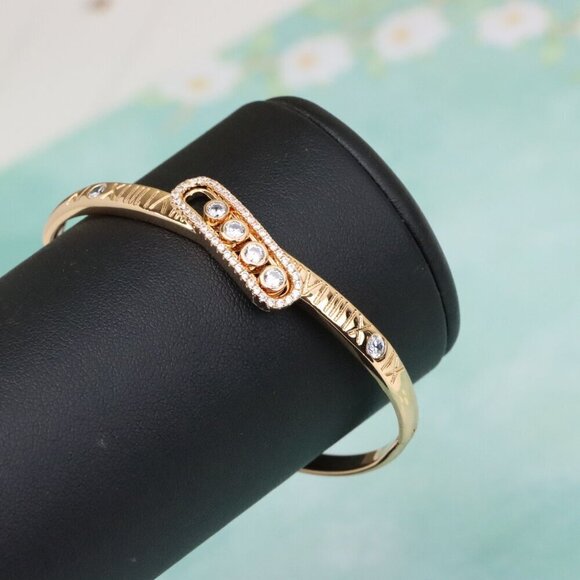 Rose Gold Roman Numeral Bangle with Crystal Bar, XPBL0571 - Picture 8 of 12